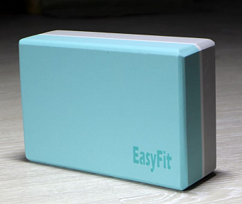 Блок для йоги EasyFit серо-бирюзовый (материал EVA)