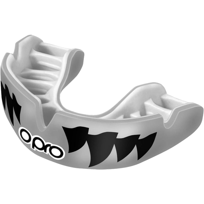 Боксерская капа Opro Power Fit Aggression Jaws Silver