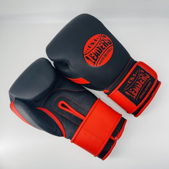 Перчатки боксерские Matte Leather Training Velcro Gloves (Black /Red Matte)