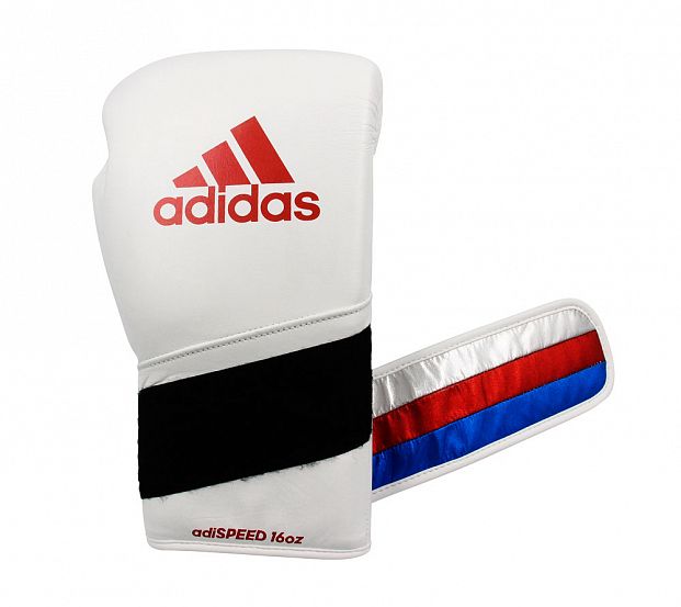 adiSBG501PRO Перчатки боксерские AdiSpeed бело-сине-красные