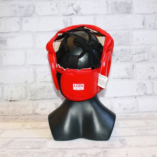 Шлем Lion закрытый BH-255 кожа красный размер L