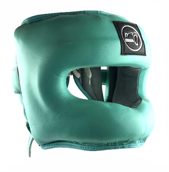 31-32GR Kiboshu Шлем с бампером PREMIUM/Зеленый/Кожа (M)
