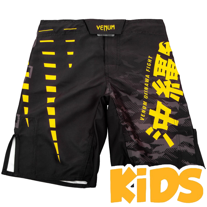 Детские ММА шорты Venum Okinawa 2.0 Black/Yellow (14 лет)