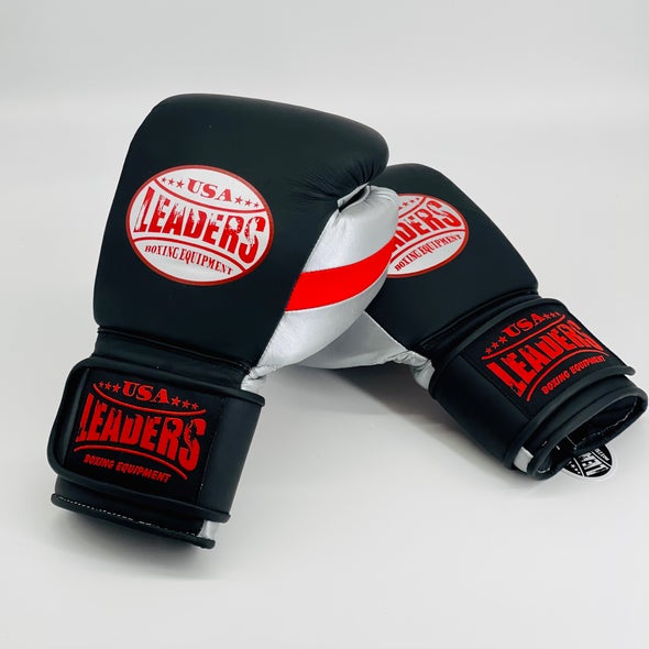 Перчатки боксерские Infinity Leather Gloves Black Matte /Red Matte