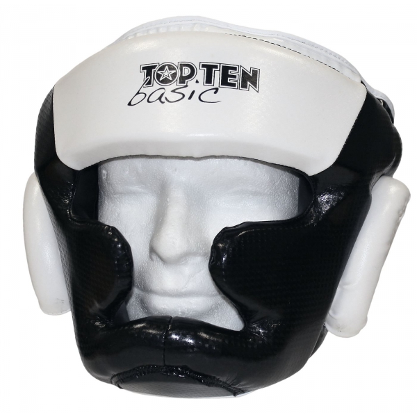 Шлем боксерский TOP TEN Basic (L\XL,бело-черный)