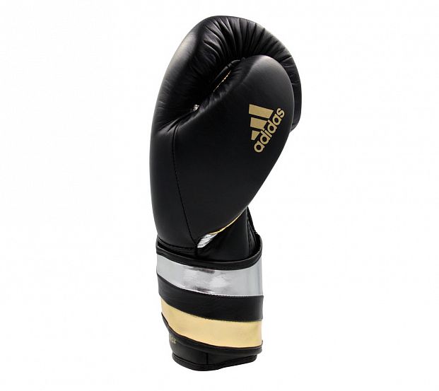 adiSBG501PRO Перчатки боксерские AdiSpeed черно-золото-серебристые 