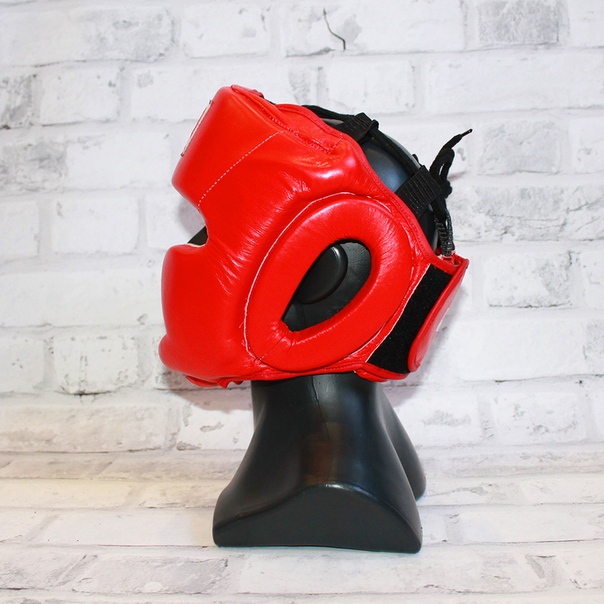Шлем Lion закрытый BH-255 кожа красный размер L