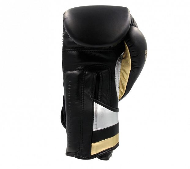 adiSBG501PRO Перчатки боксерские AdiSpeed черно-золото-серебристые 