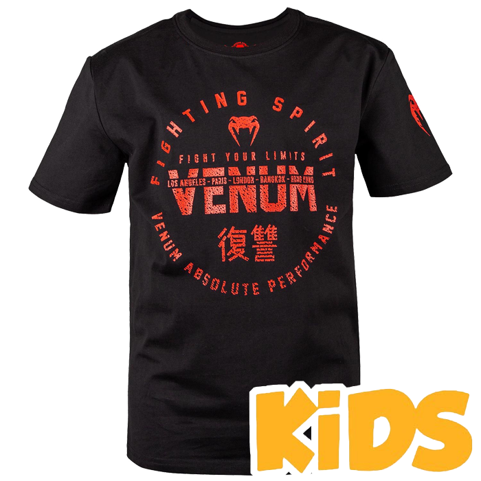 Детская футболка Venum Signature Black/Red (8 лет)