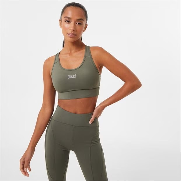 Everlast Medium Support Sports Bra Khaki