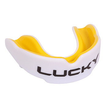 Защита рта (капа) детская FLAMMA - Lucky YELLOW с футляром (резина, гель, детский, Белый/желтый)