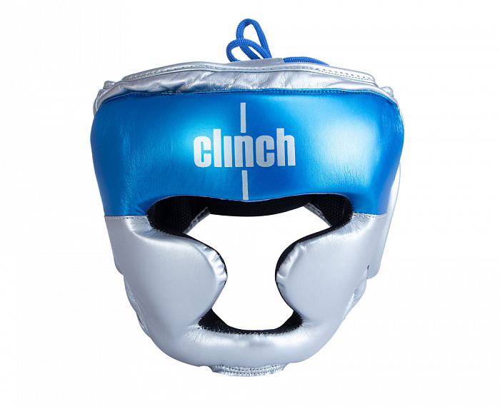 C128 Шлем боксерский Clinch Kids серебристо-синий (размер S)