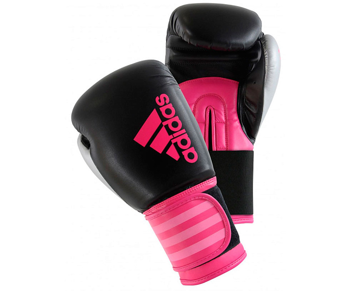 adiHDF100 Перчатки боксерские Hybrid 100 Dynamic Fit черно-розовые