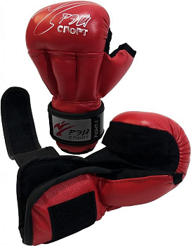 Перчатки для Рукопашного боя FIGHT-1,искожа,красный