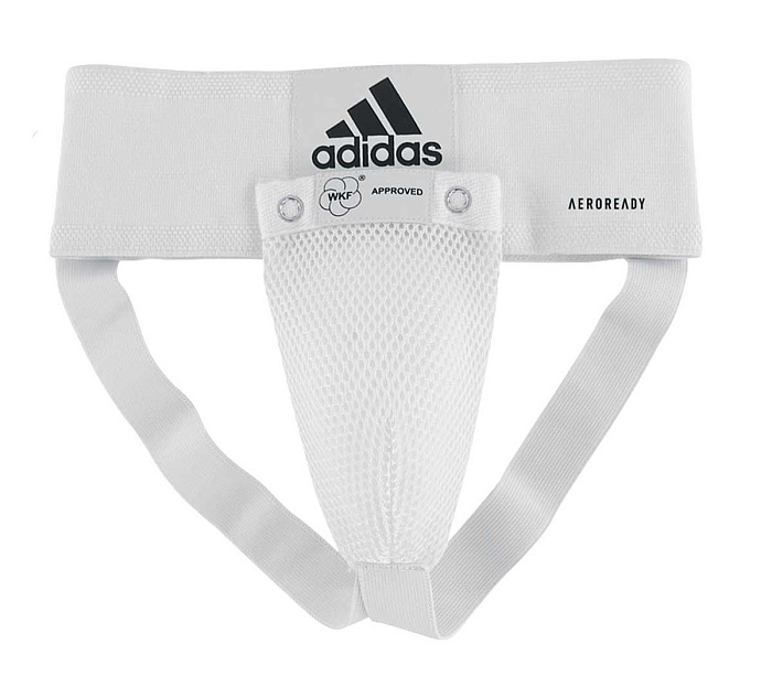 adiBP06WKF Защита паха мужская WKF Men Groin Guard белая