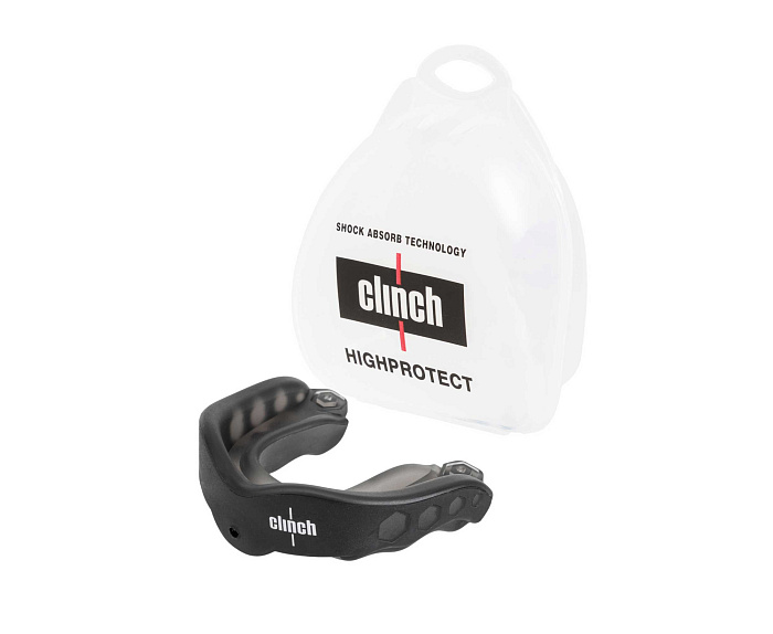 C515 Капа одночелюстная Clinch Pro Triple Layer Mouthguard черно-серая (размер Senior) 