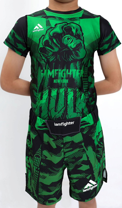 Рашгард детский iamfighter черн-зелен