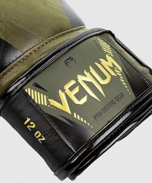 Боксерские перчатки Venum Impact хак/золот.