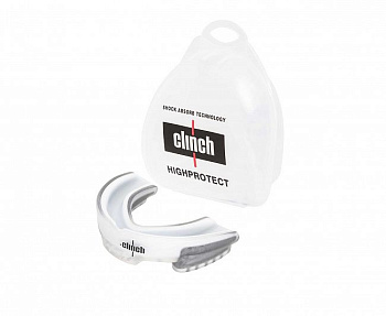 C513 Капа одночелюстная Clinch Contender Triple Layer Mouthguard бело-серебристая (размер Senior)