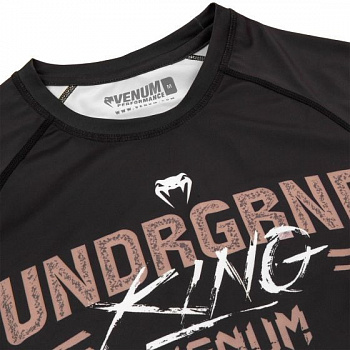 Рашгард Venum Underground King —короткие рукава— черный/песочный