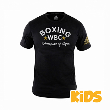 adiWBCTB01-K Футболка детская Boxing Tee WBC Champion Of Hope Kids черная