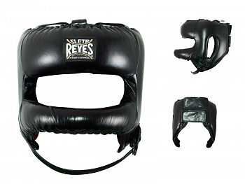 CLETO REYES,  Шлем боксёрский, закрытый, O/S, кожа (CE387N, Черный)