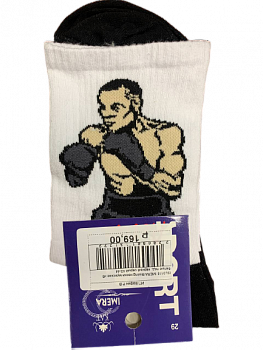 ISL0118 IMERA Boxing носки мужские хб белые под. черный серый