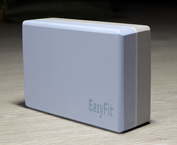 Блок для йоги EasyFit серо-голубой (материал EVA)