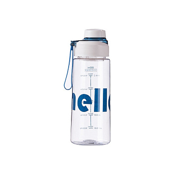 Бутылка для воды HELL, 800 мл, прозранчый/белый
