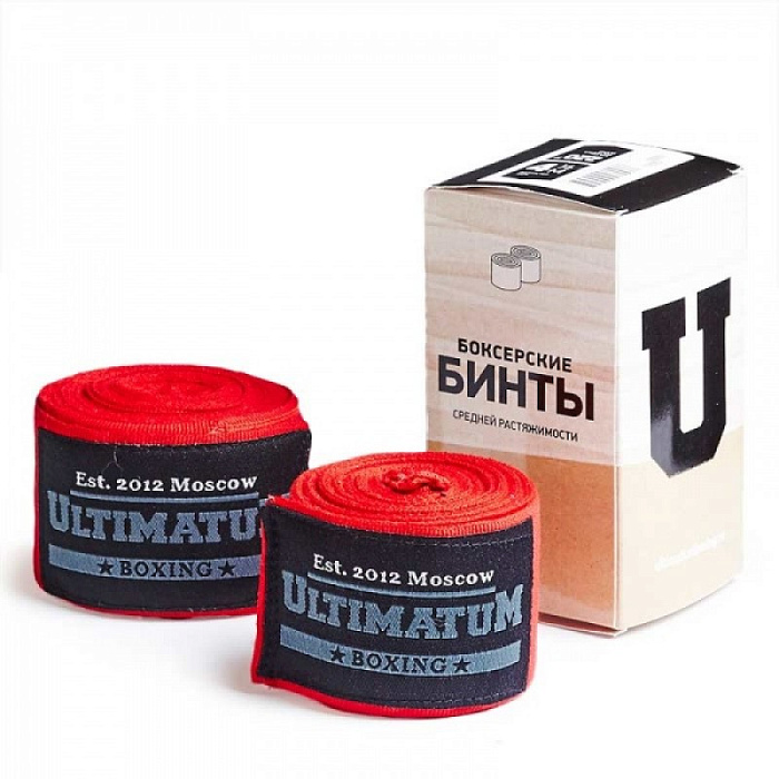 Бинты боксерские Ultimatum Boxing HW300RED, 3m
