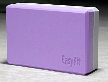 Блок для йоги EasyFit серо-сиреневый (материал EVA)