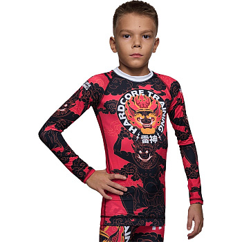 Детский рашгард Hardcore Training Raijin Black/Red LS