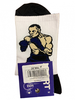 ISL0118 IMERA Boxing носки мужские хб белые под. черный синий