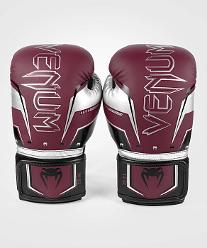 Перчатки боксерские Venum Elite Evo Burgundy/Silver