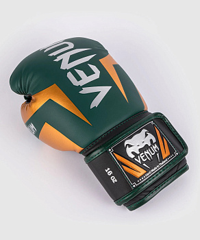 Перчатки боксерские Venum Elite Green/Bronze/Silver
