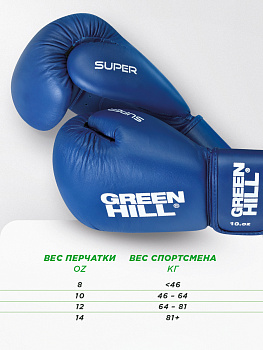 BGS-2271LR Боксерские перчатки SUPER синие 
