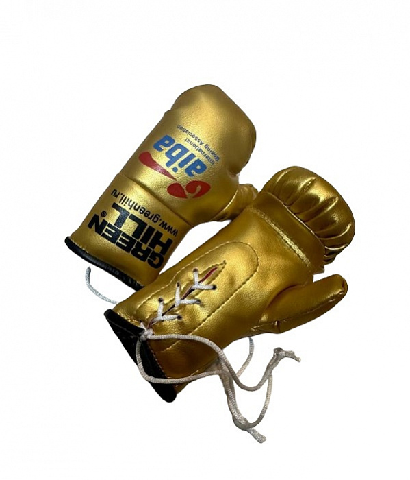 AG-1008a Сувенирные боксерские перчатки AIBA золотые (6*13см) 