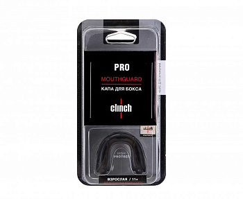 C515 Капа одночелюстная Clinch Pro Triple Layer Mouthguard черно-серая (размер Senior) 