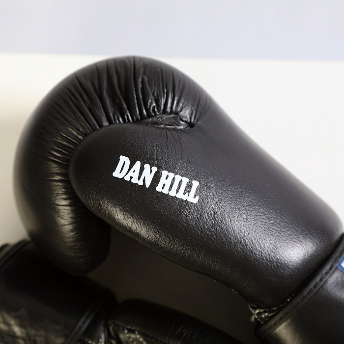 Перчатки боксёрские Dan Hill кожа 10 унций черные