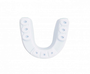 C512 Капа одночелюстная Clinch Shield Double Layer Mouthguard бело-синяя (размер Senior)