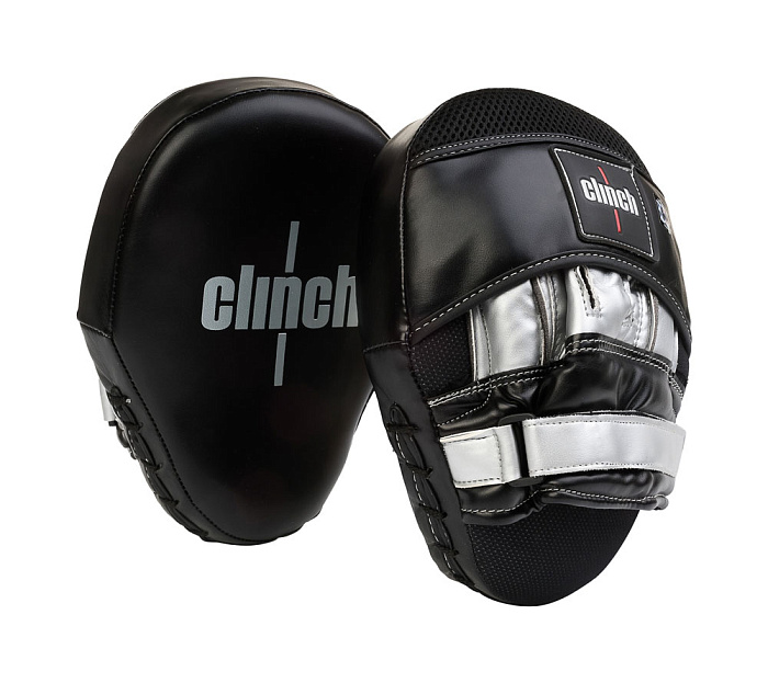 C544 Лапы Clinch Focus Mitt Curve черно-серебристые