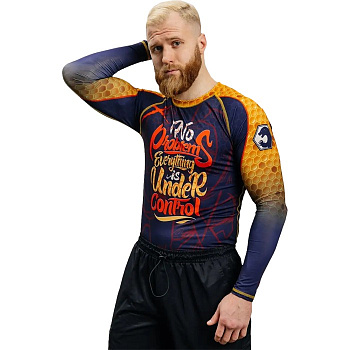 Рашгард Unaffected нави-жёлтый Honey Badger LS