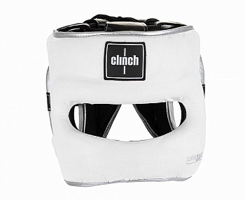 C149 Шлем для единоборств с бампером Clinch Face Guard бело-серебристый