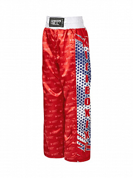 KBT-4058k Детские брюки для кикбоксинга WAKO Approved красные
