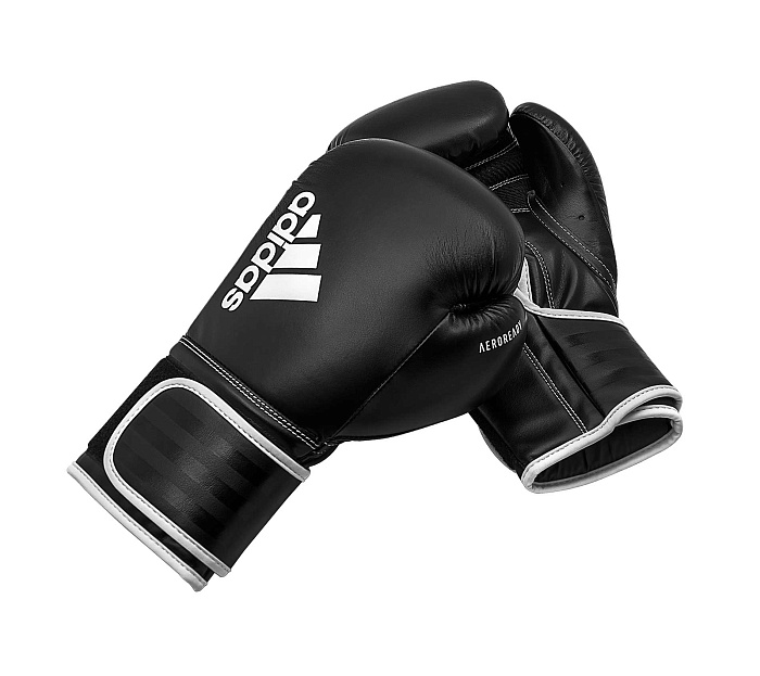 adiH80 Перчатки боксерские Hybrid 80 черно-белые