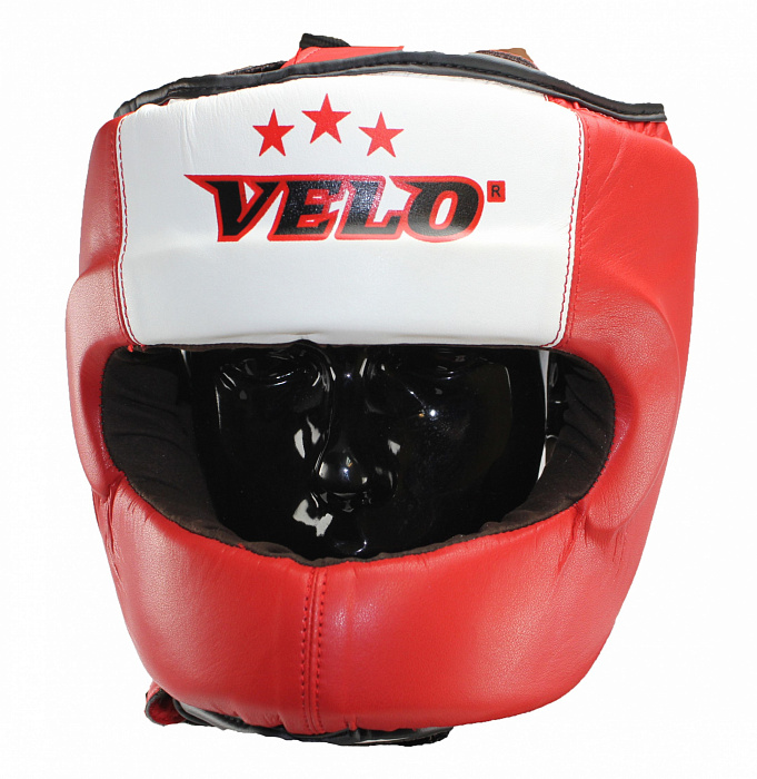 Шлем боксерский VELO с бампером, закрытый, красный, MFL, M