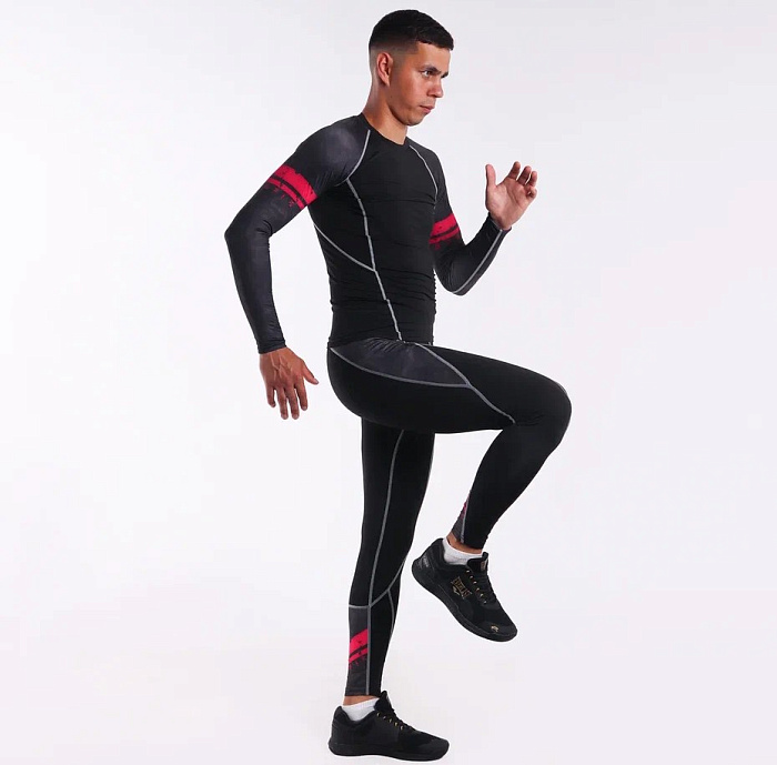 Рашгард Puncher Black L\S Red Line 