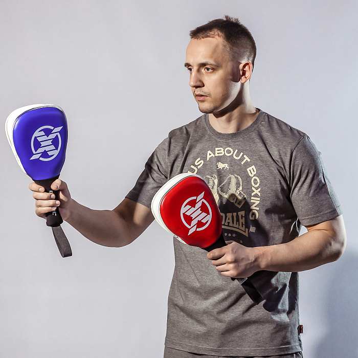 Тренировочная Ракетка  двойная  FIGHT EXPERT KS (ПВХ, 35 см, Синий/красный)