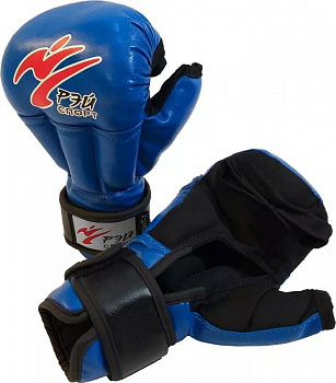 Перчатки для Рукопашного боя FIGHT-1,искожа,синий