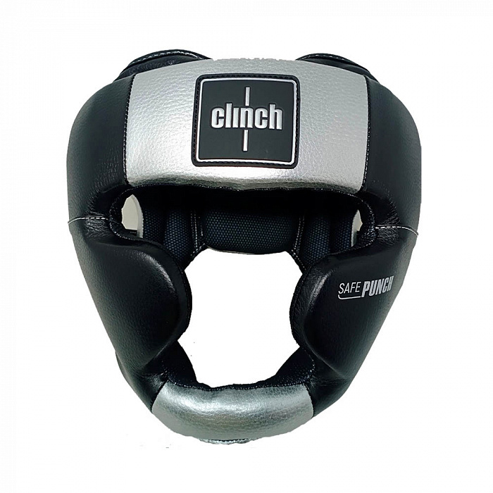 C148 Шлем боксерский Clinch Punch 2.0 Full Face черно-серебристый